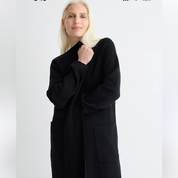 J. Crew Black Collarless Sweater Blazer - Picture 2 of 7